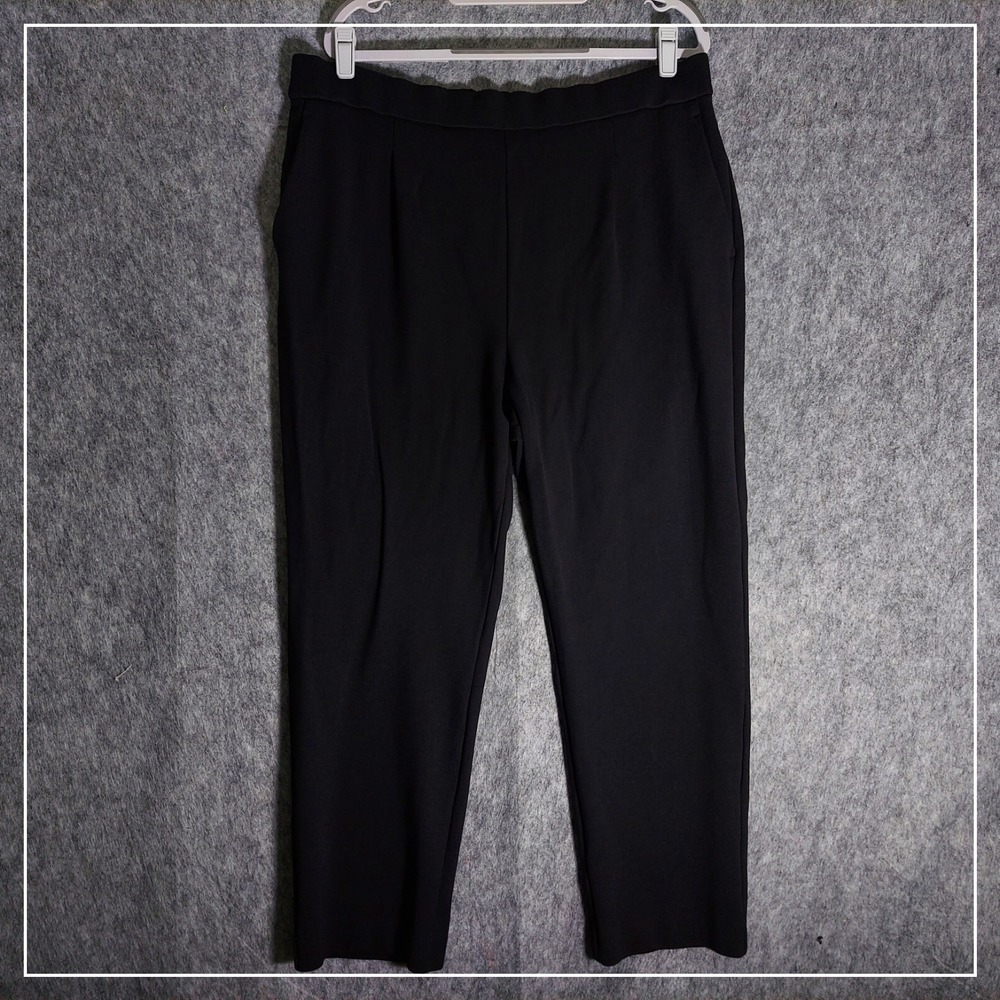 Ann Taylor Pants Women XL Black Tapered Ankle Trousers Elastic Back High Rise